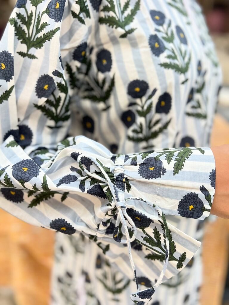Blue Bloom print detail